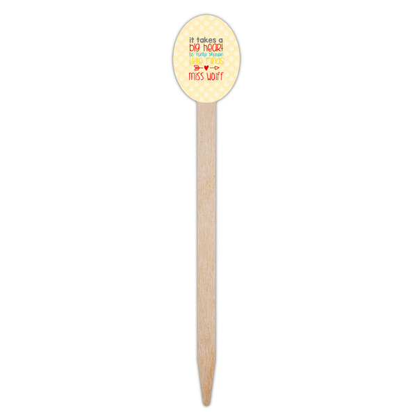 Teacher Quote Wooden Food Pick - Oval - Single Pick