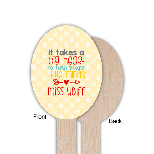 Teacher Quote Wooden Food Pick - Oval - Single Sided - Front & Back