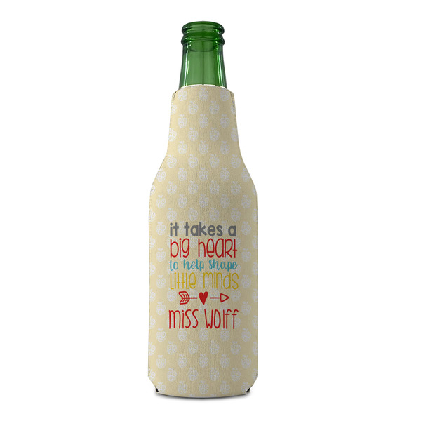 Teacher Quote Zipper Bottle Cooler - FRONT (bottle)