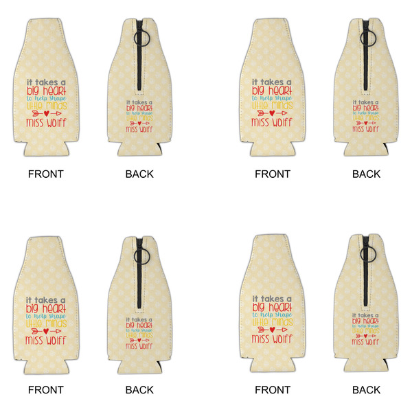 Teacher Quote Zipper Bottle Cooler - Set of 4 - APPROVAL