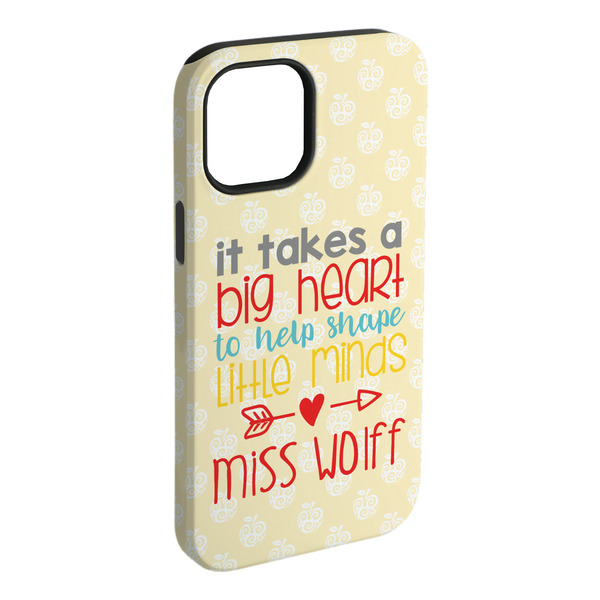 Custom Teacher Gift iPhone Case - Rubber Lined - iPhone 15 Plus (Personalized)