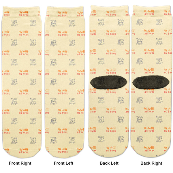 Teacher Quotes and Sayings Adult Crew Socks - Double Pair - Front and Back - Apvl