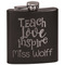 Teacher Quotes and Sayings Black Flask - Engraved Front