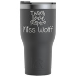 Teacher Gift RTIC Tumbler - Black - Laser Engraved - Single-Sided (Personalized)