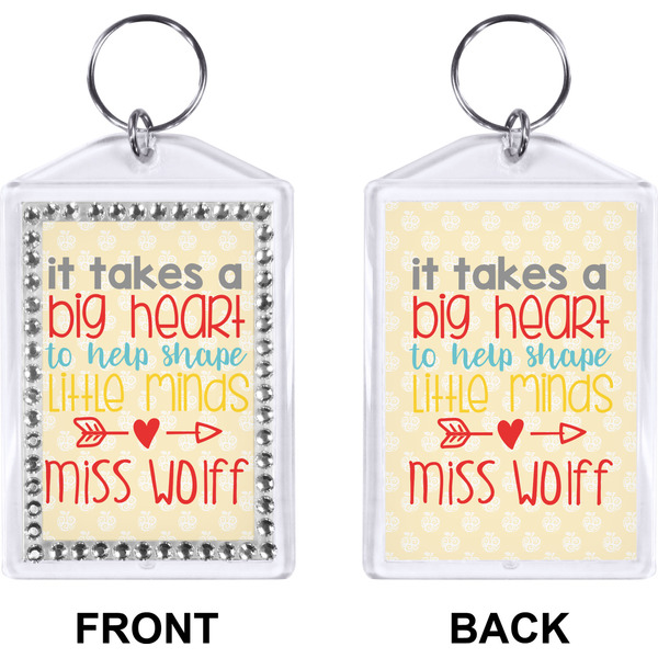 Teacher Quotes and Sayings Bling Keychain (Front + Back)