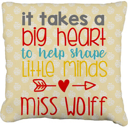 Teacher Gift Faux-Linen Throw Pillow 18" (Personalized)