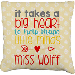 Teacher Gift Faux-Linen Throw Pillow 20" (Personalized)