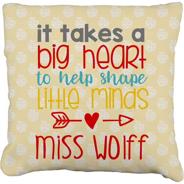 Custom Teacher Gift Faux-Linen Throw Pillow 20" (Personalized)