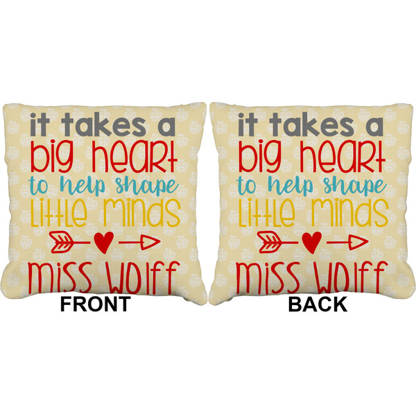 Teacher Quotes and Sayings Burlap Pillow Approval