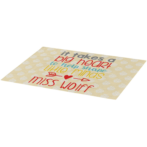 Teacher Quotes and Sayings Burlap Placemat (Angle View)
