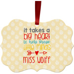 Teacher Gift Metal Frame Ornament - Double-Sided (Personalized)