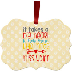 Teacher Gift Metal Frame Ornament - Double-Sided (Personalized)