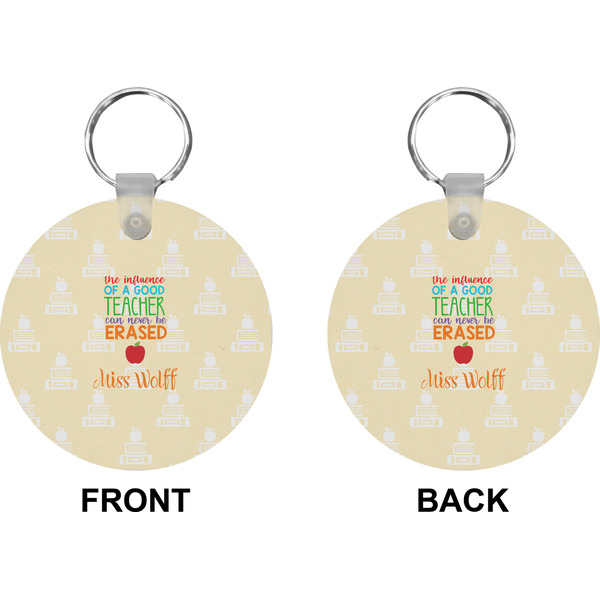 Teacher Quotes and Sayings Circle Keychain (Front + Back)
