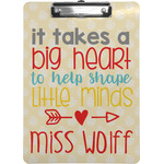 Teacher Gift Clipboard - Letter Size (Personalized)