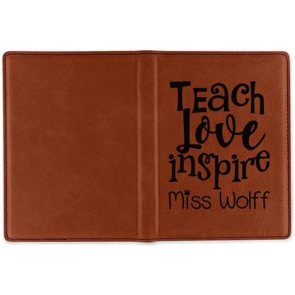 Teacher Quotes and Sayings Cognac Leather Passport Holder Outside Single Sided - Apvl