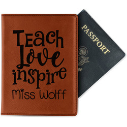 Teacher Gift Passport Holder - Faux Leather - Double-Sided (Personalized)