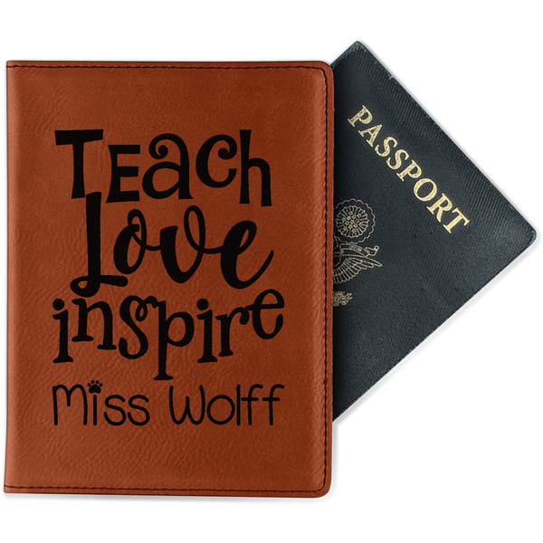 Custom Teacher Gift Passport Holder - Faux Leather - Single-Sided (Personalized)