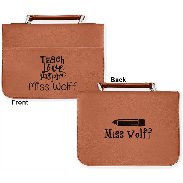 Teacher Quotes and Sayings Cognac Leatherette Bible Covers - Large Double Sided Apvl