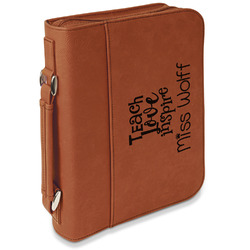 Teacher Gift Leatherette Bible Cover with Handle & Zipper - Large - Single-Sided (Personalized)