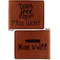 Teacher Quotes and Sayings Cognac Leatherette Bifold Wallets - Front and Back
