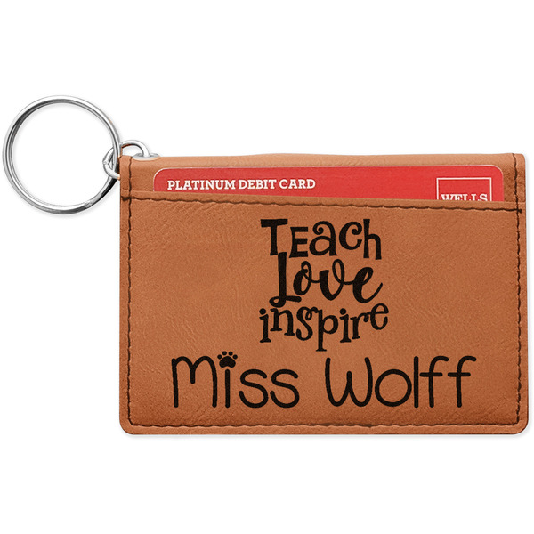 Custom Teacher Gift Leatherette Keychain ID Holder (Personalized)