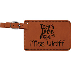 Teacher Quote Leatherette Luggage Tag (Personalized)