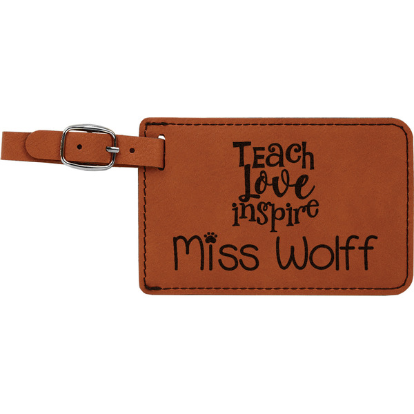 Custom Teacher Gift Leatherette Luggage Tag (Personalized)