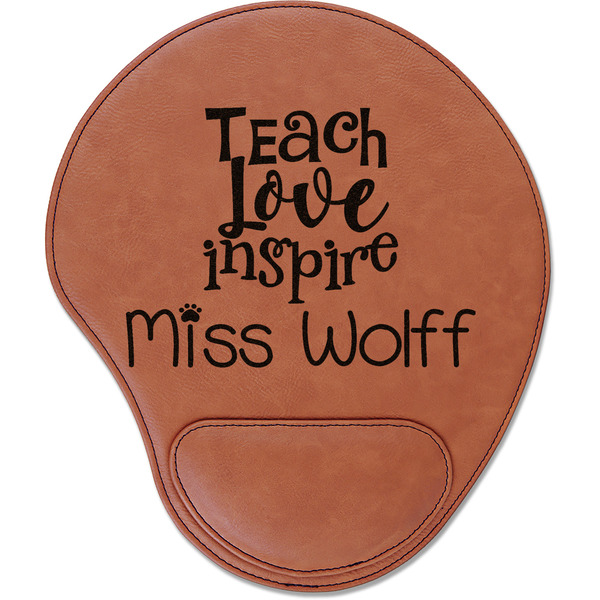 Custom Teacher Gift Leatherette Mouse Pad with Wrist Support (Personalized)