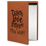 Teacher Gift Leatherette Portfolio with Notepad - Small - Single-Sided (Personalized)