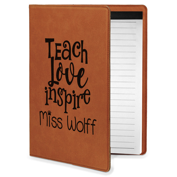 Custom Teacher Gift Leatherette Portfolio with Notepad - Small - Single-Sided (Personalized)