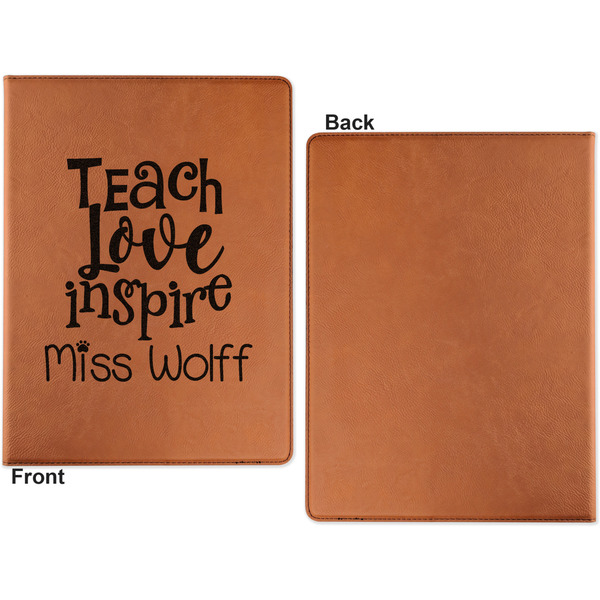 Teacher Quotes and Sayings Cognac Leatherette Portfolios with Notepad - Small - Single Sided- Apvl