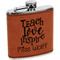 Teacher Gift Leatherette Wrapped Stainless Steel Flask (Personalized)