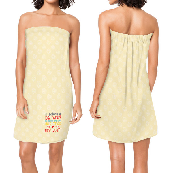 Teacher Quotes and Sayings Custom Bath Wrap - Front & Back View