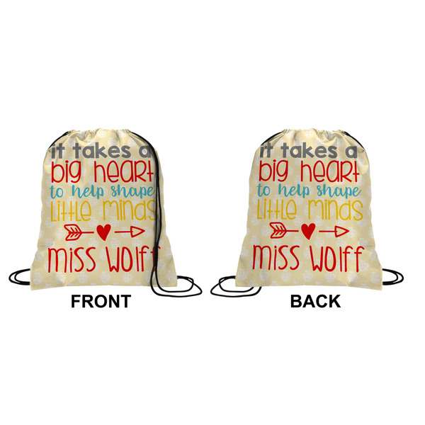 Teacher Quotes and Sayings Drawstring Backpack Front & Back Medium