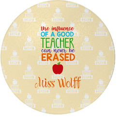 Teacher Quote Round Glass Cutting Board - Medium (Personalized)