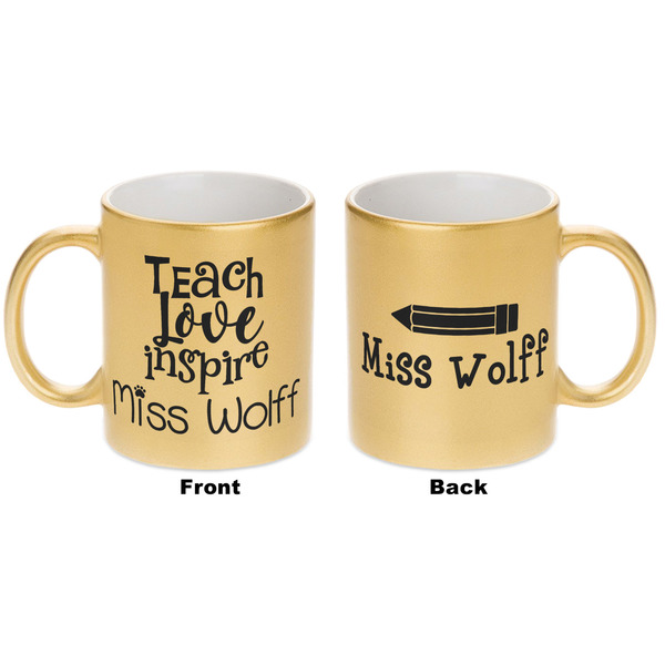 Teacher Quotes and Sayings Gold Mug - Apvl