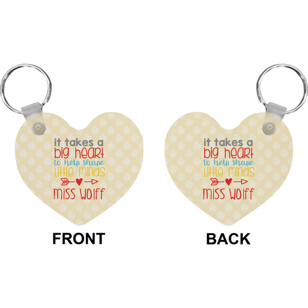 Teacher Quotes and Sayings Heart Keychain (Front + Back)