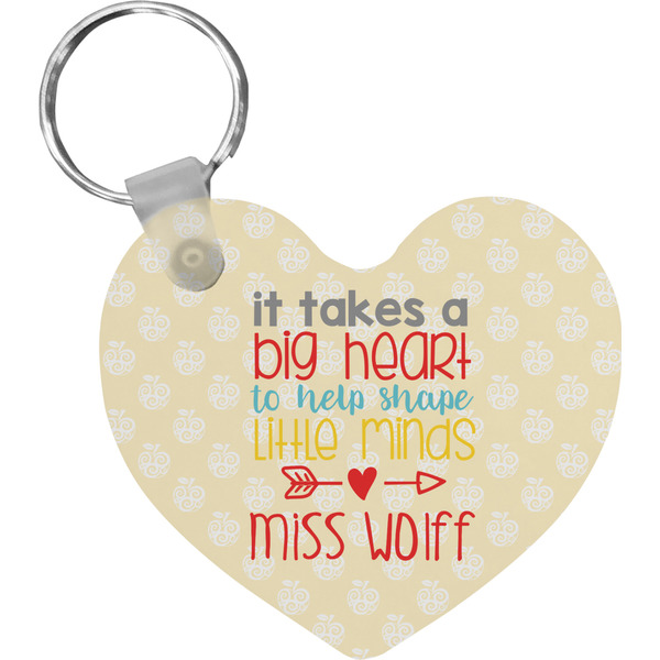 Custom Teacher Gift Heart Plastic Keychain (Personalized)
