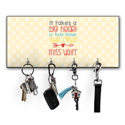 Teacher Gift Key Hanger w/ 4 Hooks (Personalized)