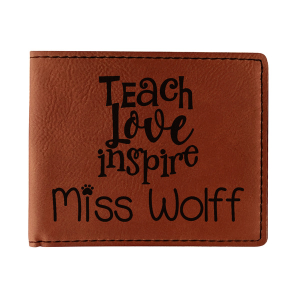 Custom Teacher Gift Leatherette Bifold Wallet - Double-Sided (Personalized)