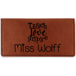 Teacher Gift Leatherette Checkbook Holder (Personalized)