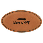 Teacher Gift Leatherette Oval Name Badge with Magnet (Personalized)