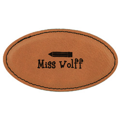 Teacher Gift Leatherette Oval Name Badge with Magnet (Personalized)