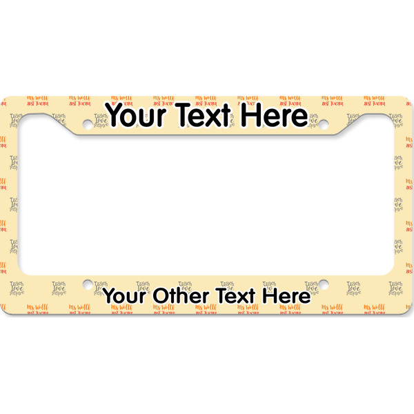Custom Teacher Gift License Plate Frame - Style B (Personalized)