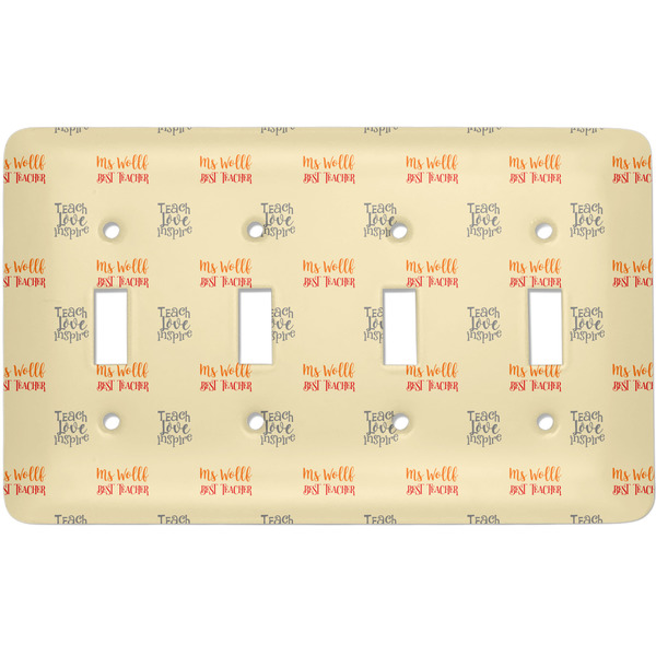 Custom Teacher Gift Light Switch Cover - 4 Toggle Plate (Personalized)