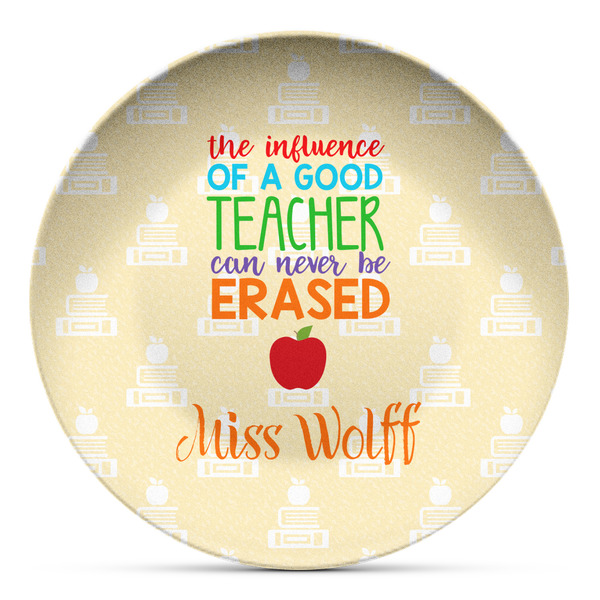 Custom Teacher Gift Microwave Safe Plastic Plate - Composite Polymer (Personalized)