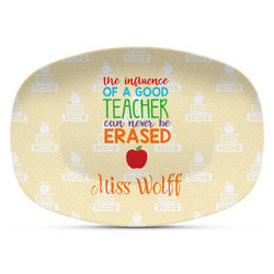 Teacher Quote Plastic Platter - Microwave & Oven Safe Composite Polymer (Personalized)