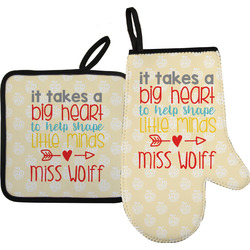 Teacher Gift Oven Mitt & Pot Holder Set (Personalized)