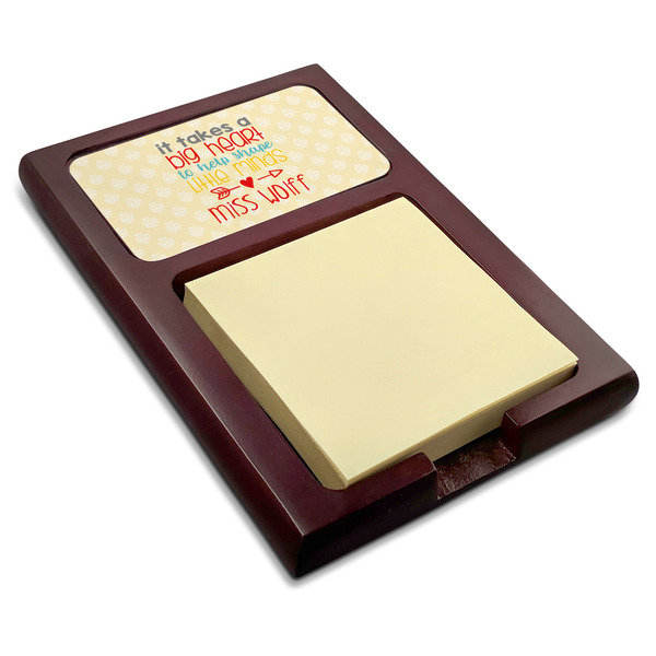 Custom Teacher Gift Red Mahogany Sticky Note Holder (Personalized)