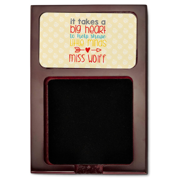 Teacher Quotes and Sayings Red Mahogany Sticky Note Holder - Flat